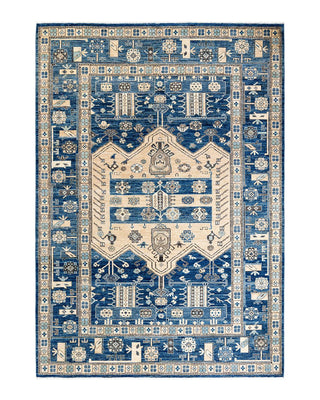 Traditional Serapi Light Blue Wool Area Rug 6' 3" x 8' 10" - Solo Rugs