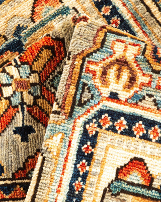 Traditional Serapi Orange Wool Area Rug 3' 2" x 5' 4" - Solo Rugs