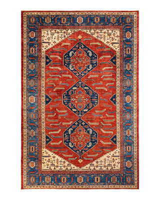 Traditional Serapi Orange Wool Area Rug 9' 4" x 14' 4" - Solo Rugs