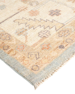 Traditional Oushak Light Blue Wool Area Rug 9' 1" x 12' 0" - Solo Rugs