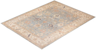 Traditional Oushak Light Blue Wool Area Rug 9' 1" x 12' 0" - Solo Rugs