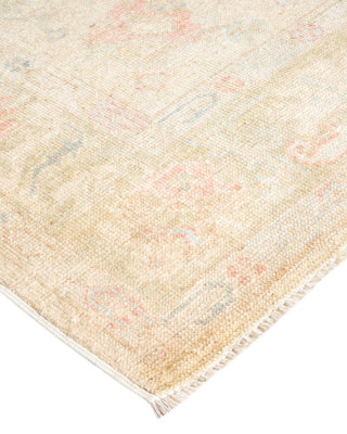 Traditional Oushak Ivory Wool Area Rug 5' 0" x 7' 0" - Solo Rugs