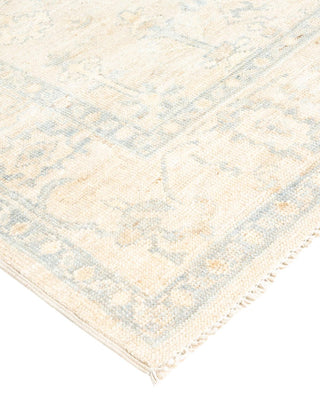 Traditional Oushak Ivory Wool Area Rug 4' 0" x 6' 0" - Solo Rugs