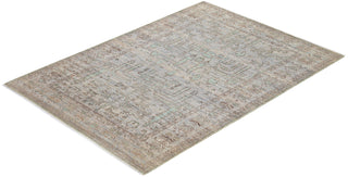 Traditional Oushak Gray Wool Area Rug 4' 2" x 5' 10" - Solo Rugs