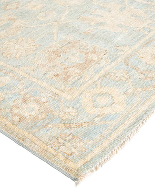Traditional Oushak Light Blue Wool Area Rug 3' 1" x 4' 11" - Solo Rugs