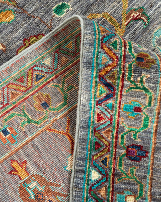 Bohemian Tribal Gray Wool Area Rug 9' 2" x 12' 3" - Solo Rugs