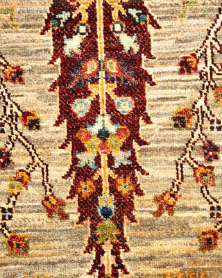 Bohemian Tribal Beige Wool Area Rug 3' 9" x 5' 4" - Solo Rugs