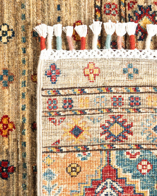 Bohemian Tribal Beige Wool Area Rug 3' 3" x 5' 0" - Solo Rugs