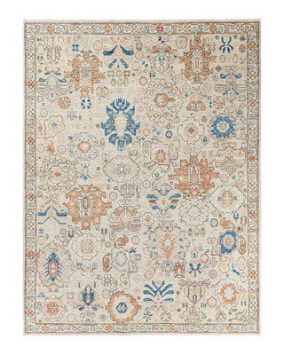 Traditional Serapi Ivory Wool Area Rug 7' 6" x 9' 10" - Solo Rugs