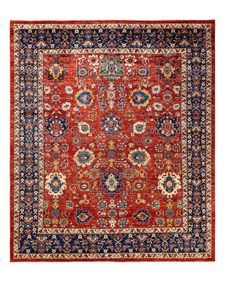 Traditional Serapi Orange Wool Area Rug 8' 3" x 9' 10" - Solo Rugs