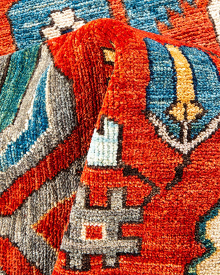 Traditional Serapi Orange Wool Area Rug 9' 10" x 13' 7" - Solo Rugs