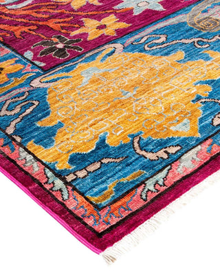 Traditional Serapi Pink Wool Area Rug 9' 11" x 14' 0" - Solo Rugs