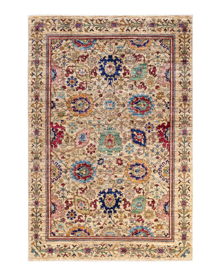 Traditional Serapi Ivory Wool Area Rug 5' 8" x 8' 5" - Solo Rugs
