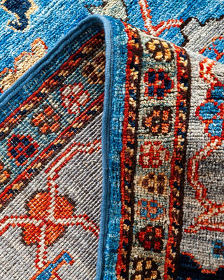 Traditional Serapi Light Blue Wool Area Rug 6' 2" x 9' 0" - Solo Rugs