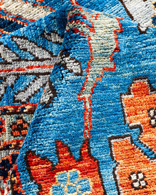 Traditional Serapi Light Blue Wool Area Rug 6' 2" x 9' 0" - Solo Rugs