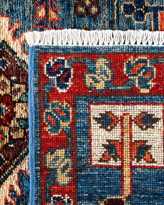 Traditional Serapi Light Blue Wool Area Rug 6' 5" x 9' 8" - Solo Rugs