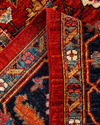 Traditional Serapi Orange Wool Area Rug 6' 0" x 8' 8" - Solo Rugs