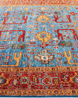 Traditional Serapi Light Blue Wool Area Rug 6' 1" x 8' 8" - Solo Rugs
