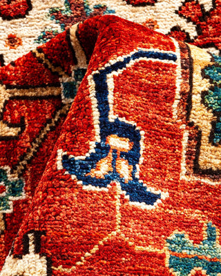 Traditional Serapi Orange Wool Area Rug 6' 0" x 8' 9" - Solo Rugs