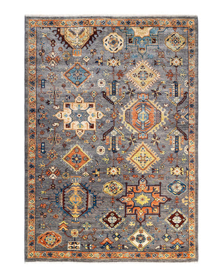 Traditional Serapi Gray Wool Area Rug 5' 9" x 7' 10" - Solo Rugs