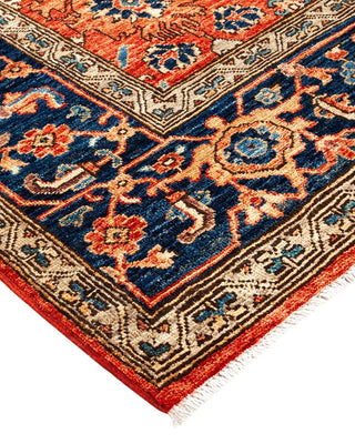 Traditional Serapi Orange Wool Area Rug 6' 3" x 9' 1" - Solo Rugs