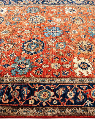 Traditional Serapi Orange Wool Area Rug 6' 3" x 9' 1" - Solo Rugs