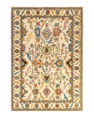 Traditional Serapi Ivory Wool Area Rug 5' 9" x 8' 1" - Solo Rugs
