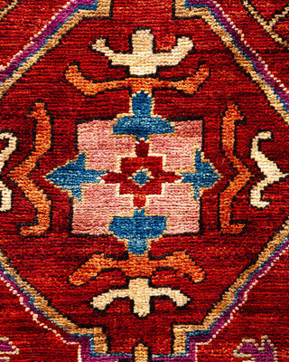 Traditional Serapi Orange Wool Area Rug 6' 4" x 9' 3" - Solo Rugs