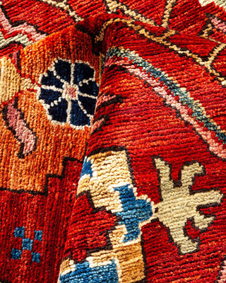 Traditional Serapi Orange Wool Area Rug 6' 4" x 9' 3" - Solo Rugs