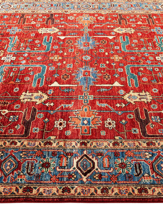 Traditional Serapi Orange Wool Area Rug 6' 1" x 8' 11" - Solo Rugs