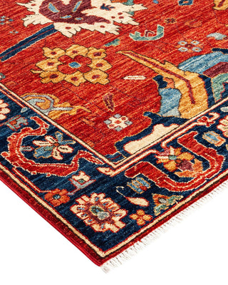 Traditional Serapi Orange Wool Area Rug 6' 2" x 8' 4" - Solo Rugs