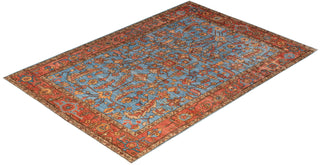 Traditional Serapi Light Blue Wool Area Rug 6' 2" x 8' 8" - Solo Rugs