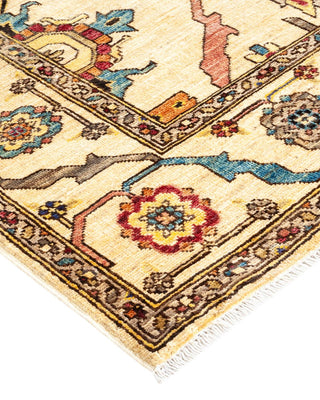 Traditional Serapi Ivory Wool Area Rug 5' 4" x 8' 4" - Solo Rugs