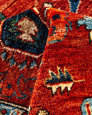 Traditional Serapi Orange Wool Area Rug 6' 0" x 8' 10" - Solo Rugs