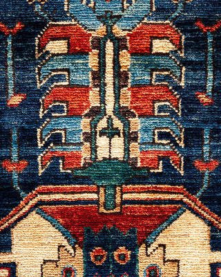 Traditional Serapi Orange Wool Area Rug 6' 0" x 8' 9" - Solo Rugs