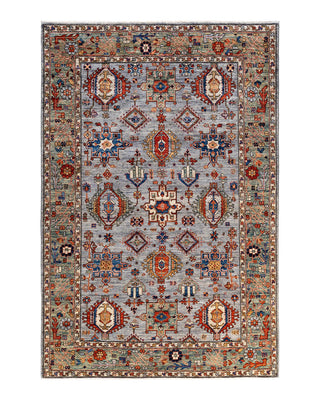 Traditional Serapi Gray Wool Area Rug 5' 11" x 8' 10" - Solo Rugs