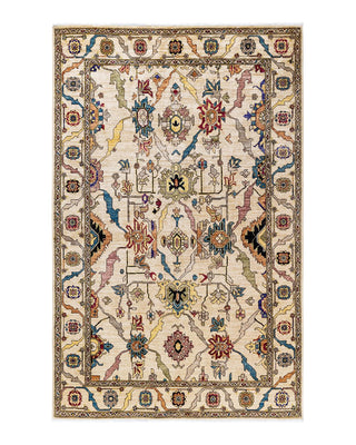 Traditional Serapi Ivory Wool Area Rug 5' 4" x 8' 3" - Solo Rugs