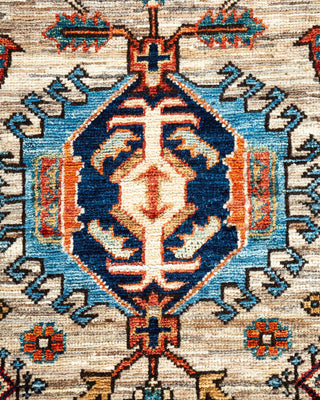 Traditional Serapi Beige Wool Area Rug 5' 1" x 6' 8" - Solo Rugs