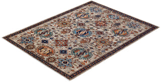 Traditional Serapi Beige Wool Area Rug 5' 1" x 6' 8" - Solo Rugs