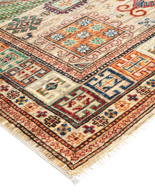 Traditional Serapi Beige Wool Area Rug 4' 11" x 6' 9" - Solo Rugs