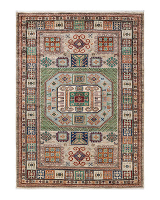 Traditional Serapi Beige Wool Area Rug 4' 11" x 6' 9" - Solo Rugs