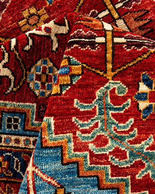 Traditional Serapi Orange Wool Area Rug 5' 0" x 6' 10" - Solo Rugs