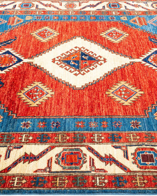 Traditional Serapi Light Blue Wool Area Rug 4' 9" x 6' 5" - Solo Rugs