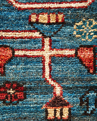 Traditional Serapi Light Blue Wool Area Rug 10' 2" x 13' 10" - Solo Rugs