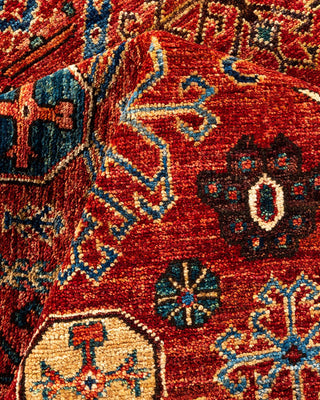 Traditional Serapi Orange Wool Area Rug 5' 0" x 8' 3" - Solo Rugs