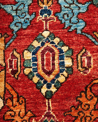 Traditional Serapi Orange Wool Area Rug 5' 0" x 8' 0" - Solo Rugs