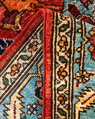 Traditional Serapi Orange Wool Area Rug 5' 0" x 8' 0" - Solo Rugs