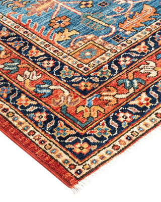 Traditional Serapi Orange Wool Area Rug 4' 10" x 6' 11" - Solo Rugs