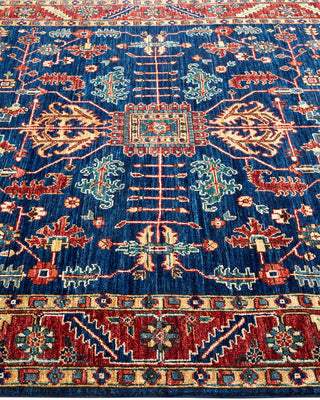 Traditional Serapi Blue Wool Area Rug 5' 1" x 7' 3" - Solo Rugs