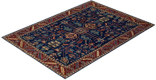 Traditional Serapi Blue Wool Area Rug 5' 1" x 7' 3" - Solo Rugs